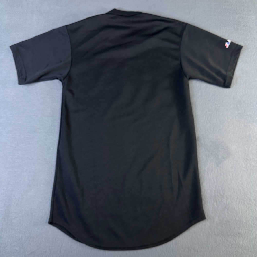 Majestic Baltimore Orioles MLB Jersey Black V-Neck Shirt Small Made in USA 5200 - Picture 4 of 7